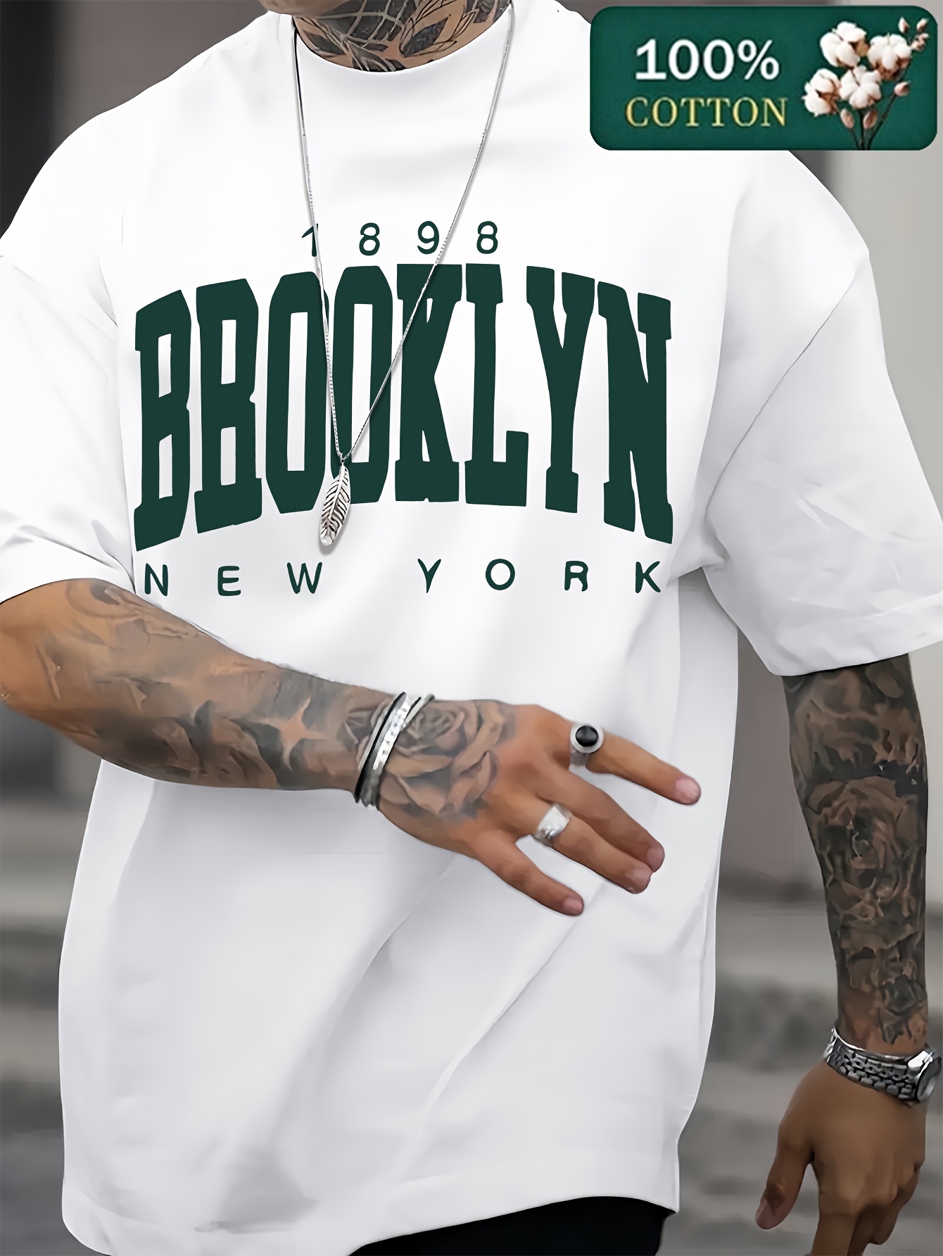 Men'S Fashion New York - Мужская летняя модная футболка 1898 Brooklyn