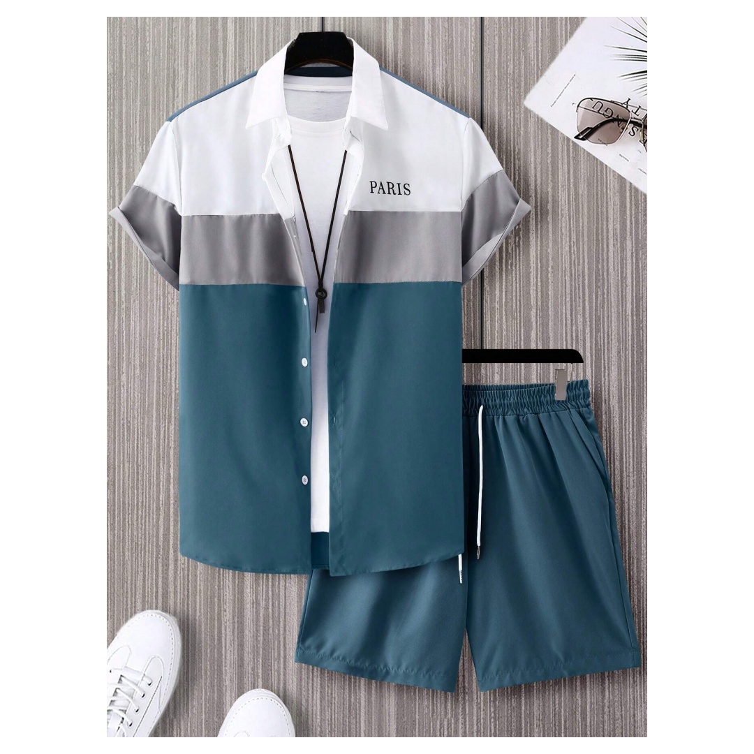 Mens Fashion Clothes - Мужской модный костюм сине-белого цвета с