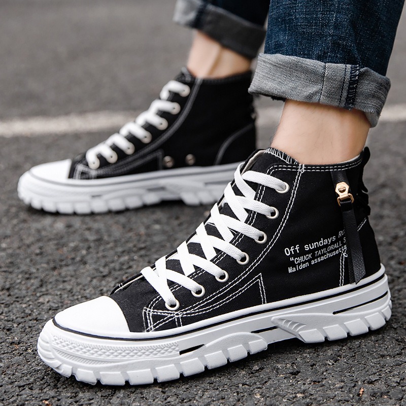 Mens Fashion Trainers - Мужские высокие кеды из канваса 2026: