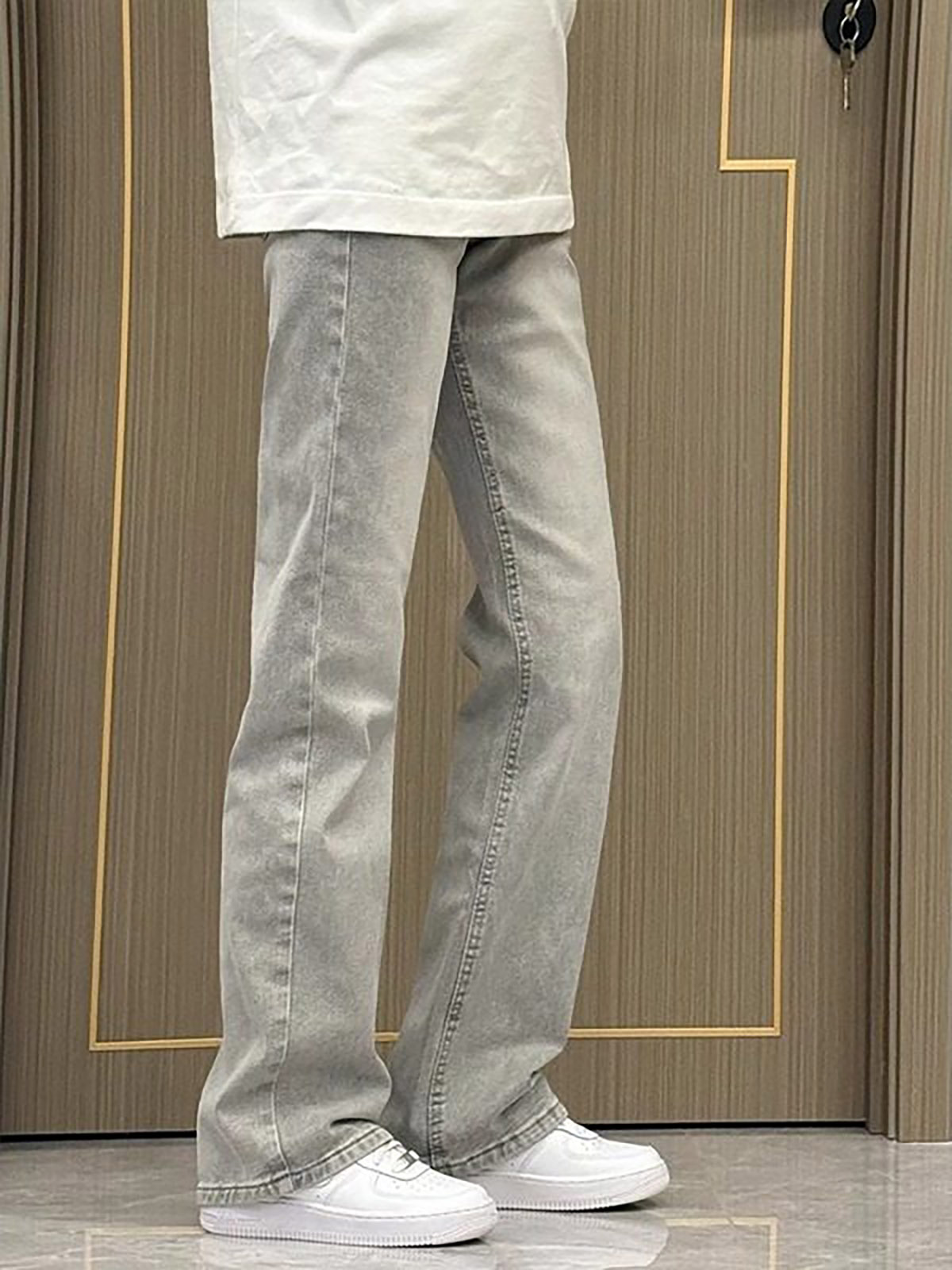 Джинсы мужские прямого кроя, о – обзор и цена Men'S Fashion Grey Jeans