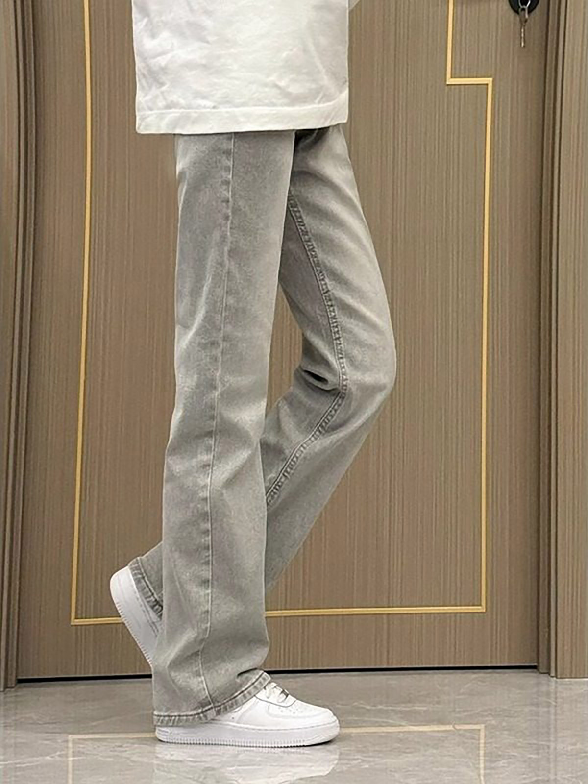 Джинсы мужские прямого кроя, о – обзор и цена Men'S Fashion Grey Jeans