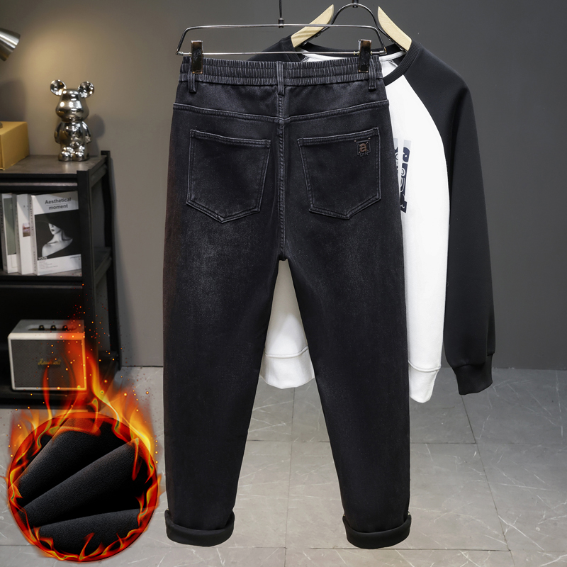 Мужские зимние джинсы из флиса – обзор и цена Men'S Fashion Grey Jeans