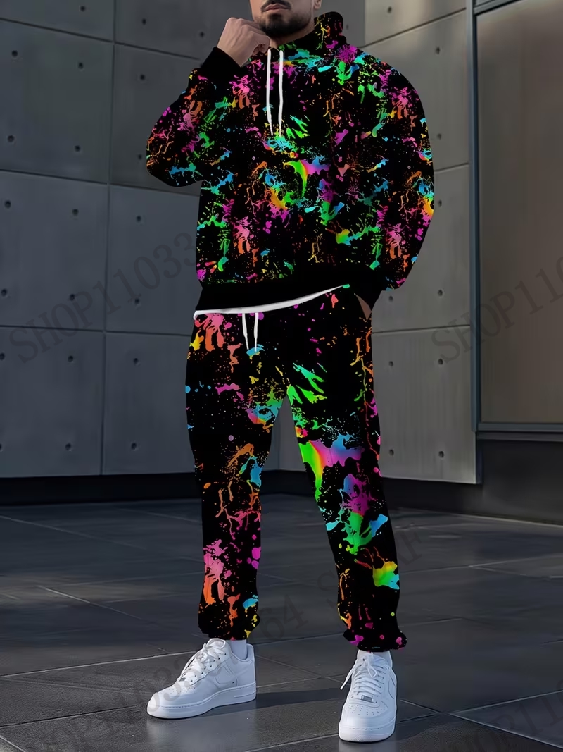 Яркий комплект из худи и брюк  – обзор и цена Mens Fashion Clothes
